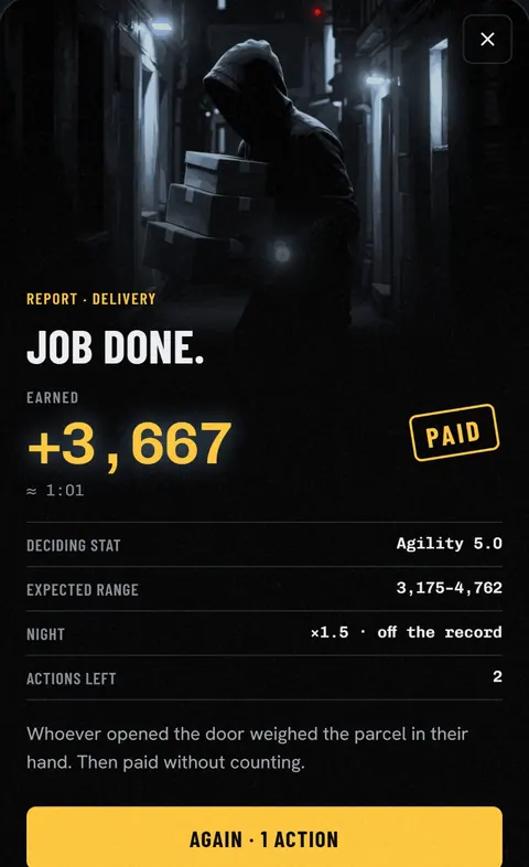 The game's Jobs screen